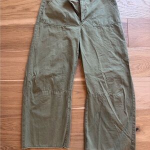 Women’s  Olive Green barrel leg Pants